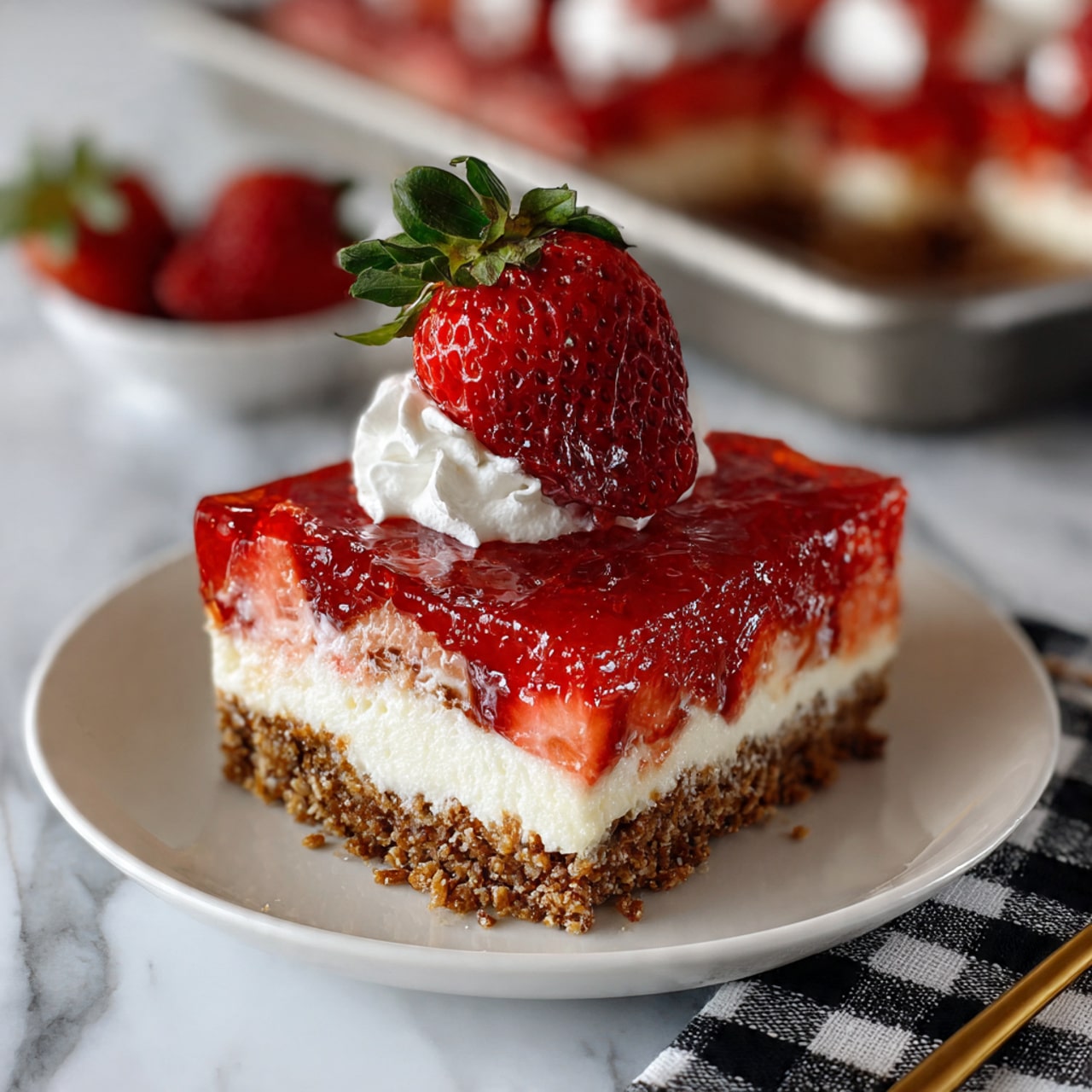 Layered Strawberry Pretzel Salad with Cream Cheese Recipe