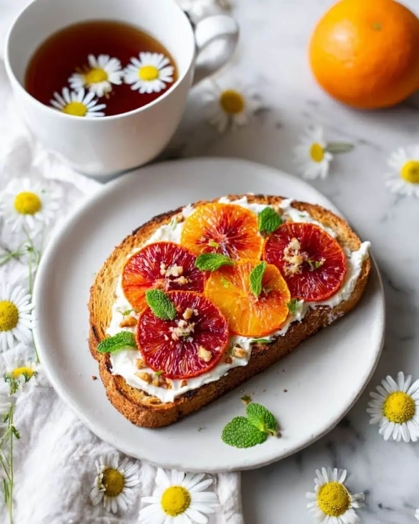 Broiled Orange Whipped Ricotta Toasts Recipe