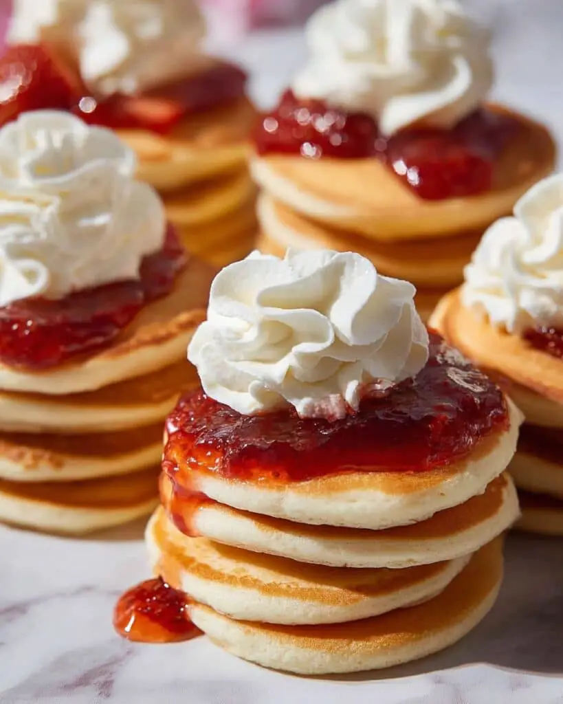 Strawberry Jam and Whipped Cream Pikelets Recipe