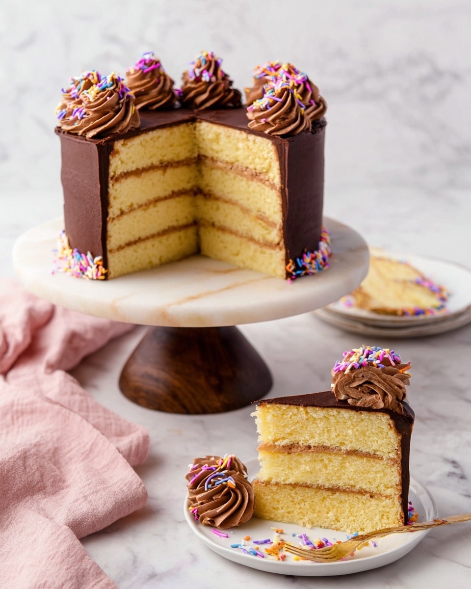 Yellow Cake with Chocolate Frosting Recipe