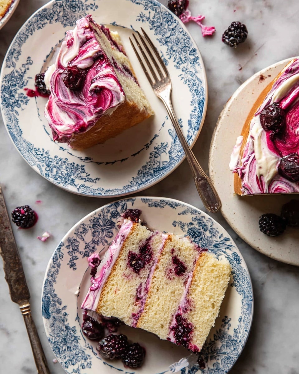 Swirled Blackberry Lavender Sheet Cake Recipe
