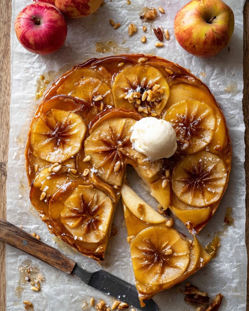Salted Maple Apple Tarte Tatin with Cinnamon Pumpkin Seeds Recipe