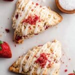 Strawberry Scones with Honey Vanilla Greek Yogurt and Glaze Recipe