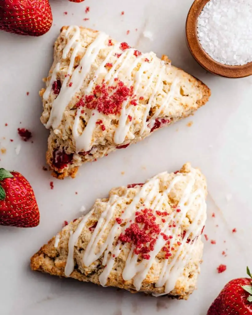 Strawberry Scones with Honey Vanilla Greek Yogurt and Glaze Recipe