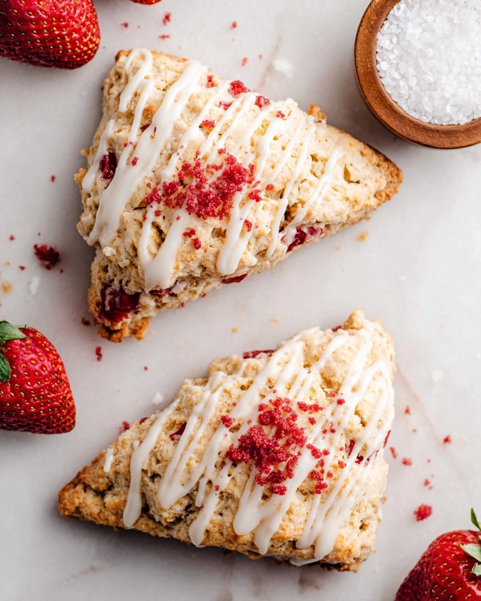 Strawberry Scones with Honey Vanilla Greek Yogurt and Glaze Recipe