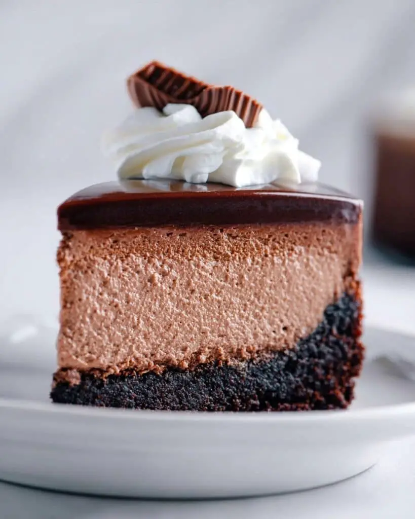 Chocolate Cheesecake with Ganache and Whipped Cream Recipe