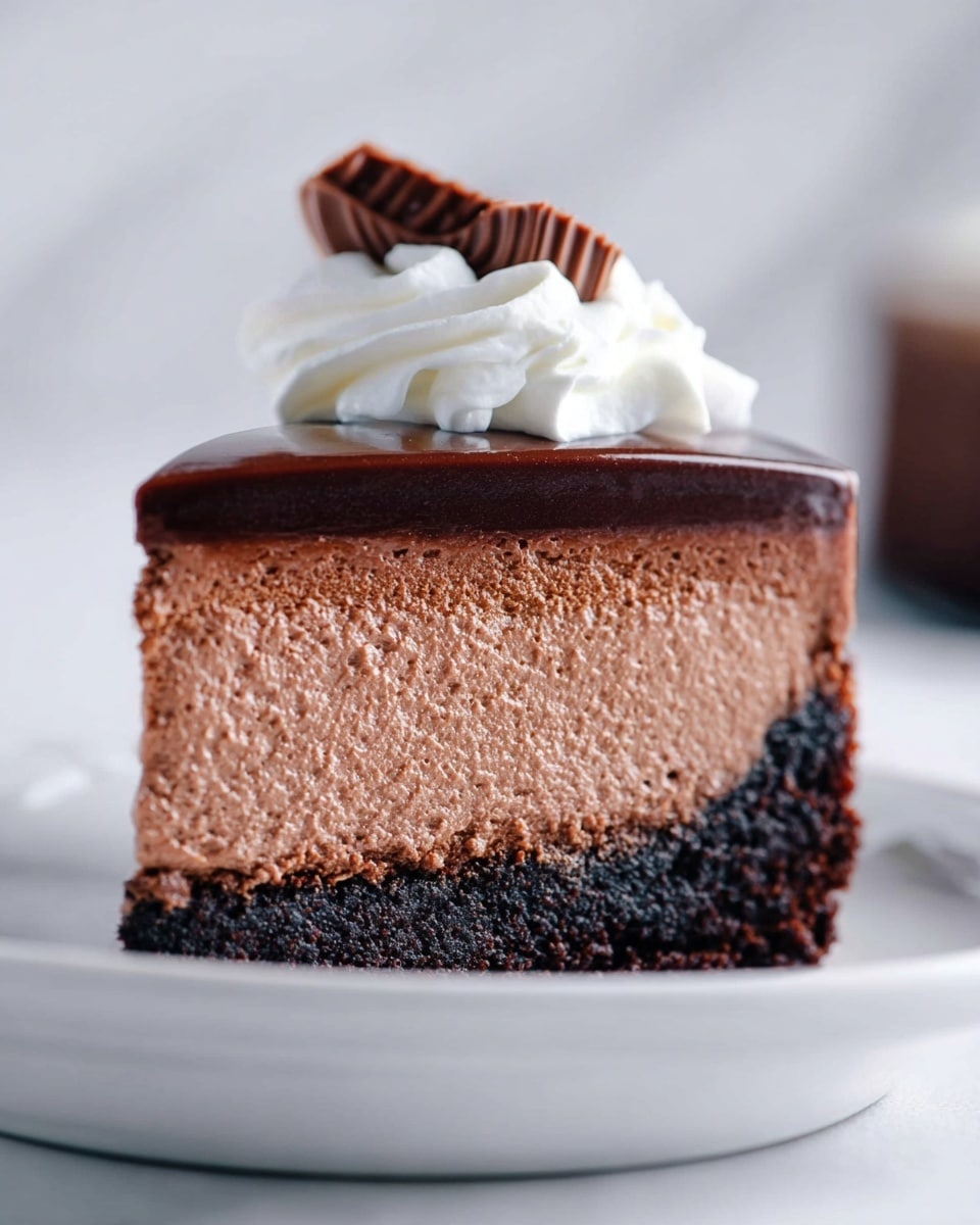 Chocolate Cheesecake with Ganache and Whipped Cream Recipe