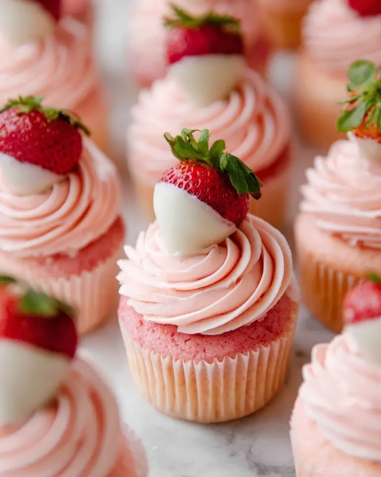 White Chocolate Strawberry Cupcakes Recipe