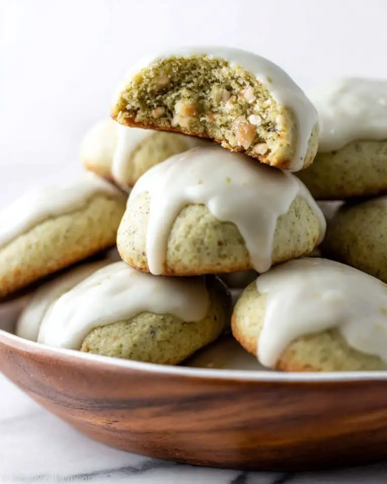 Pistachio Drop Cookies with Brown Butter Icing Recipe