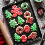 Sour Cream Cut Out Cookies with Colorful Frosting and Sprinkles Recipe