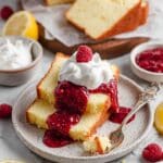 Moist Lemon Pound Cake with Raspberry Compote Recipe
