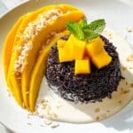 Easy Black Rice Pudding with Mango, Coconut, and Peanuts Recipe