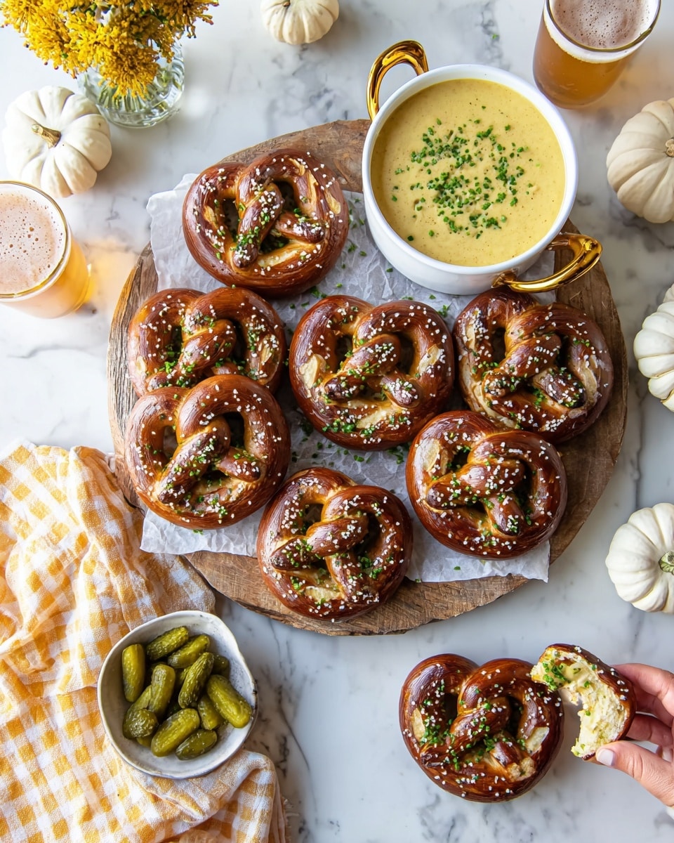 Dill Pretzels with Cider Cheese Dip Recipe