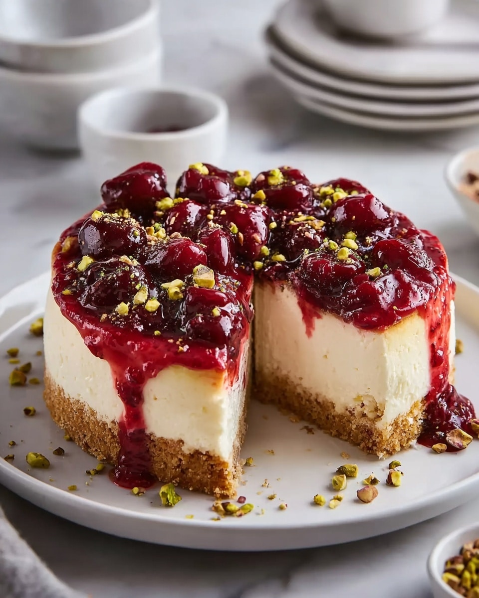 Cherry Pistachio Cheesecake Recipe