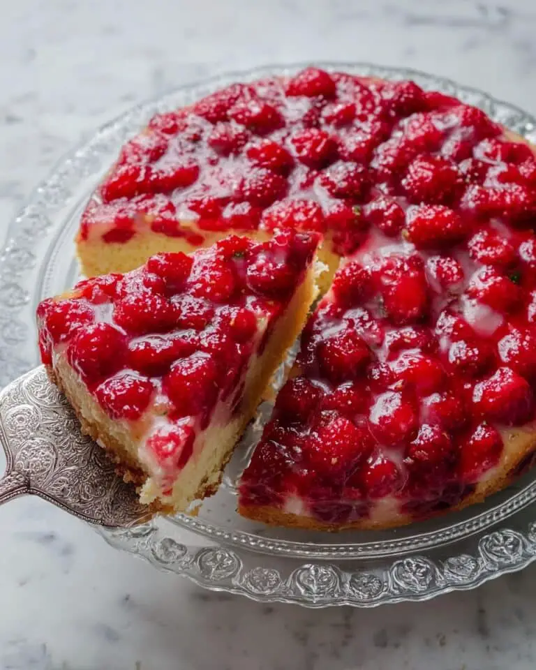 Raspberry White Chocolate Macadamia Nut Upside-Down Cake Recipe