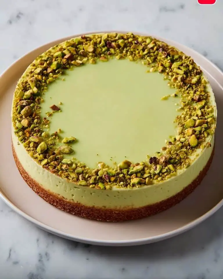 Creamy Pistachio Cheesecake with Nutty Topper Recipe