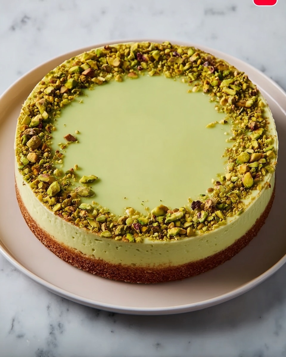 Creamy Pistachio Cheesecake with Nutty Topper Recipe