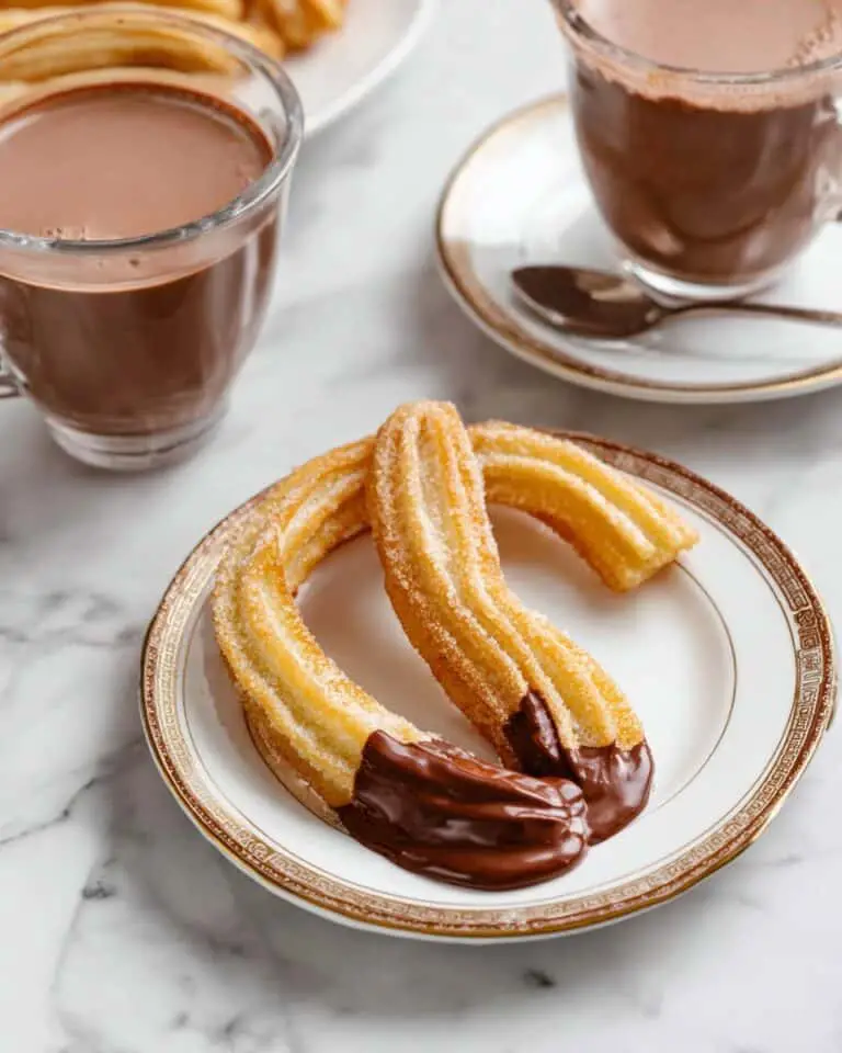 Churros with Rich Chocolate Hot Chocolate Recipe