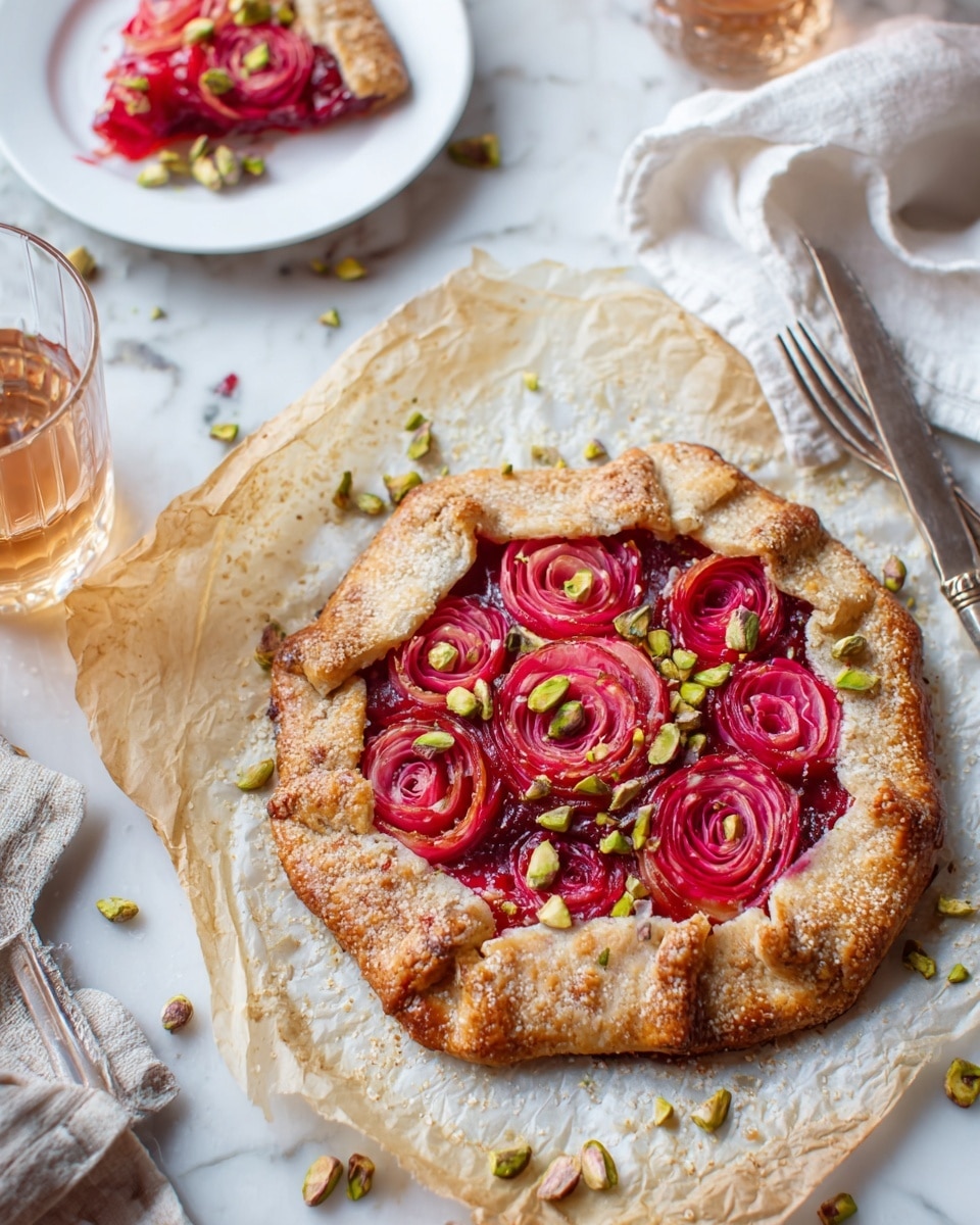 Rhubarb Rose & Strawberry Pistachio Galettes Recipe
