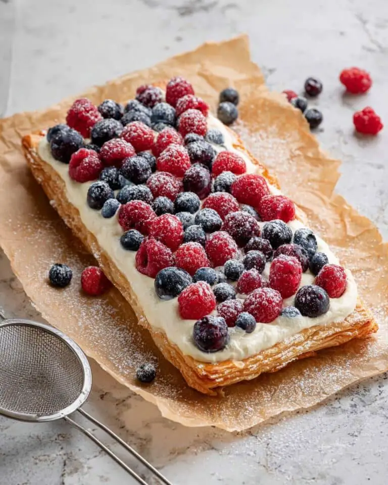 Red, White and Blue Puff Pastry Breakfast Tart Recipe