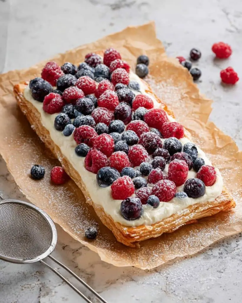 Red, White and Blue Puff Pastry Breakfast Tart Recipe