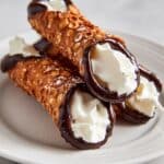 Brandy Snaps with Chantilly Cream and Chocolate Dipping Recipe
