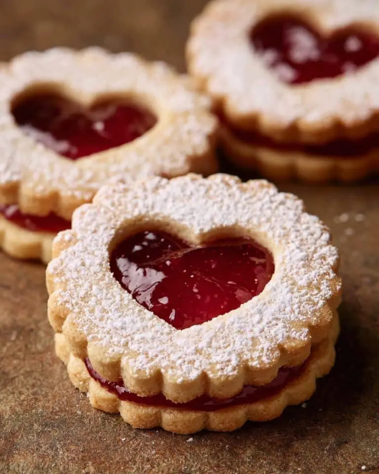 Linzer Cookies with Raspberry Jam and Powdered Sugar Recipe
