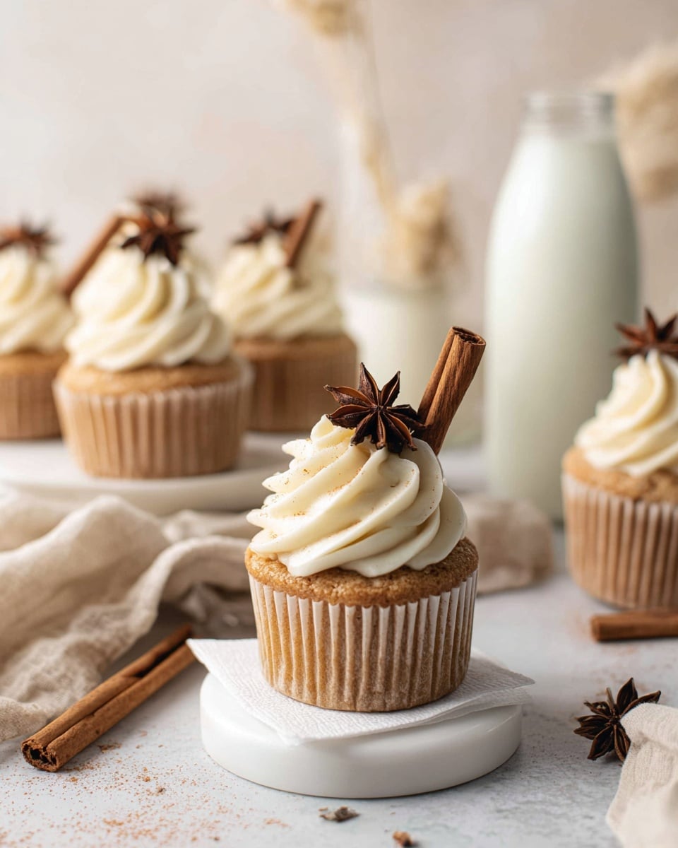 Chai Cupcakes with Eggnog Buttercream Frosting Recipe