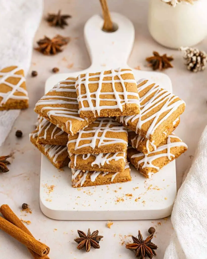 Gingerbread Blondies with White Chocolate Drizzle Recipe