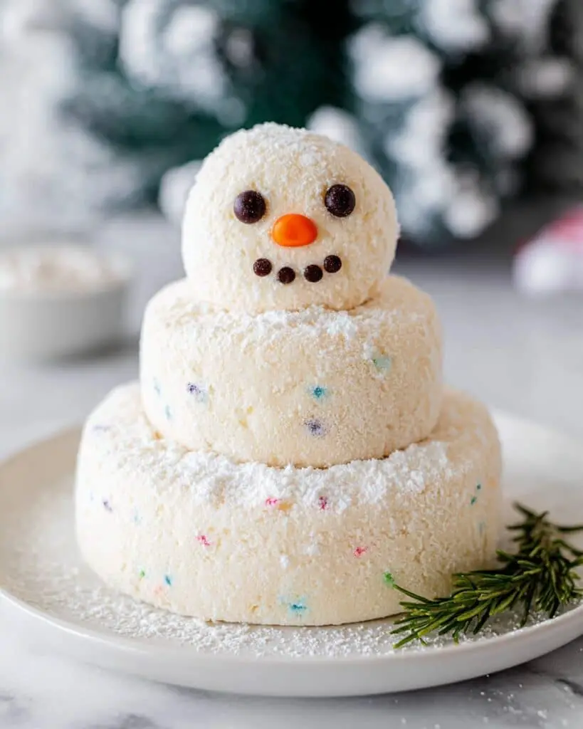 Snowman Cheese Ball Dessert Recipe