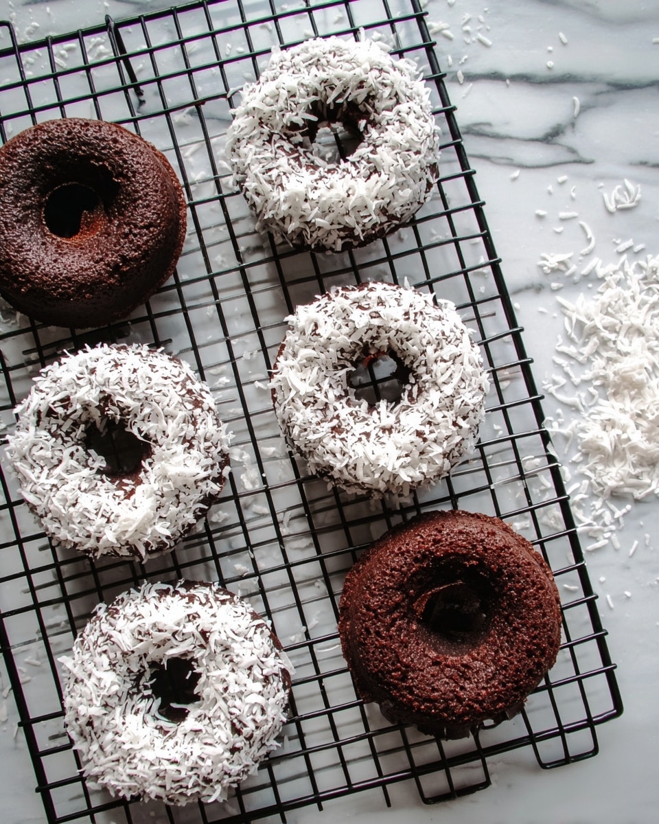 Coconut Glazed Chocolate Donuts Recipe
