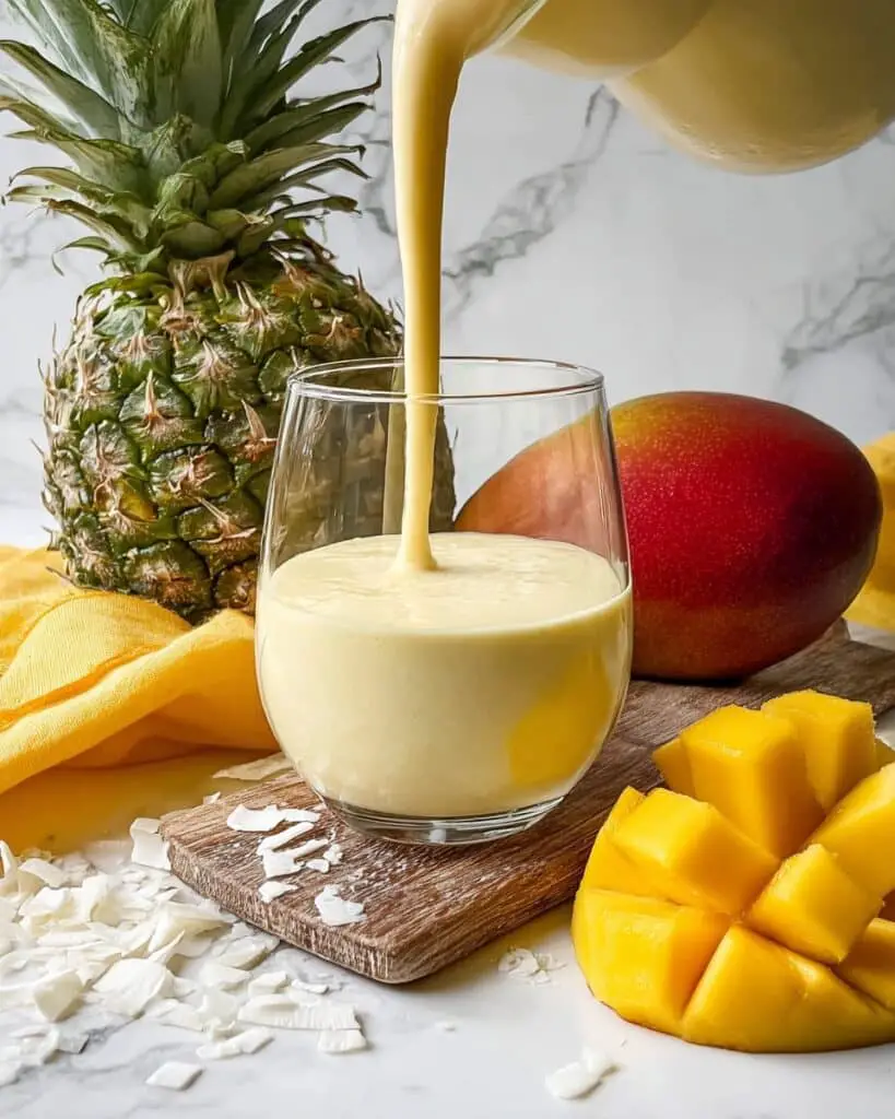 Mango Pineapple Smoothie with Coconut and Protein Recipe