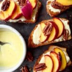 Roasted Peach and Orange Whipped Greek Yogurt Crostini Recipe