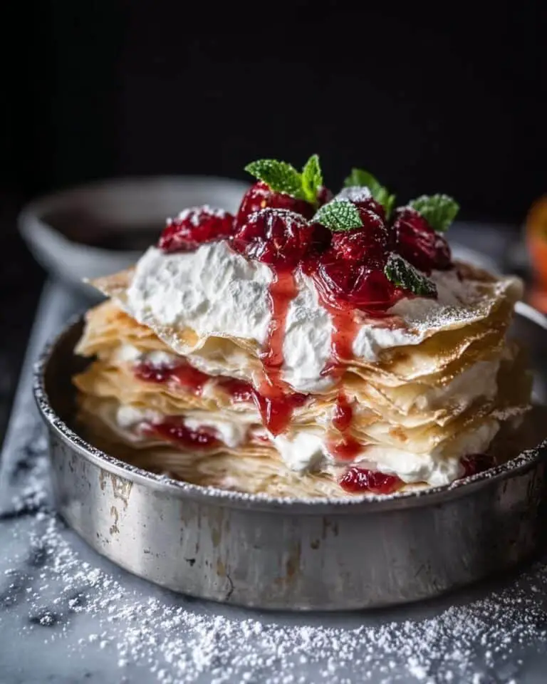 Coconut Honey Crepes with Whipped Mascarpone and Blood Orange Compote Recipe