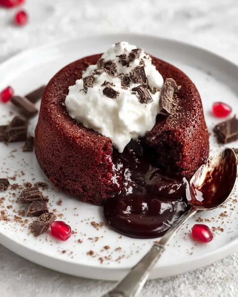 Red Velvet Molten Chocolate Lava Cakes with Chocolate Ganache Center Recipe