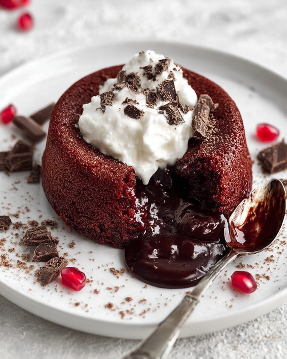 Red Velvet Molten Chocolate Lava Cakes with Chocolate Ganache Center Recipe