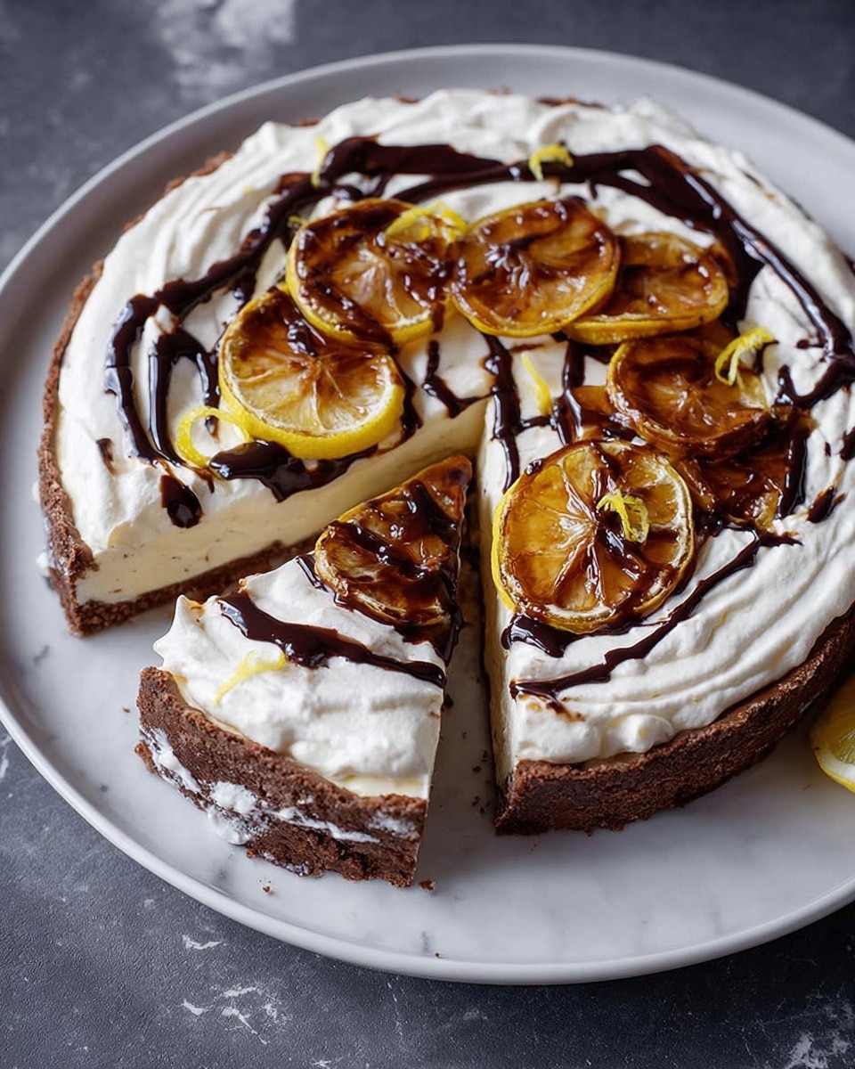 Chocolate Fudge Swirled Lemon Ricotta Tart Recipe