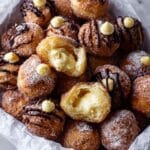 Vanilla Cream Filled Cabernet Hot Chocolate Snowball Doughnuts Recipe