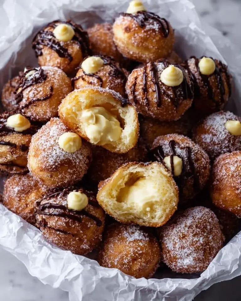 Vanilla Cream Filled Cabernet Hot Chocolate Snowball Doughnuts Recipe
