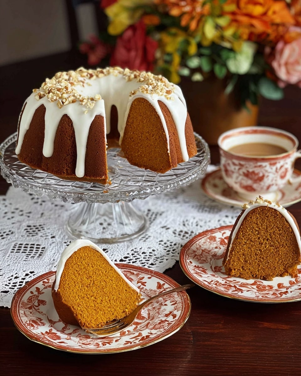 Pumpkin Bundt Cake with Cream Cheese Icing Recipe