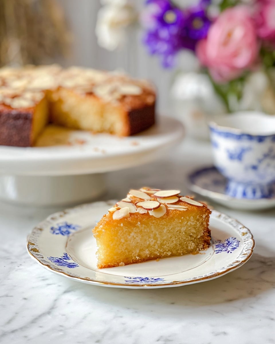 Honey Cake with Orange and Almond Topping Recipe