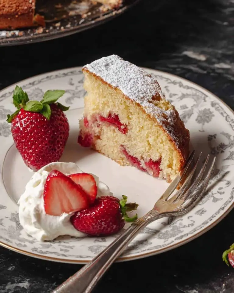 Strawberry Lemon Cake with Honey Whipped Cream Recipe