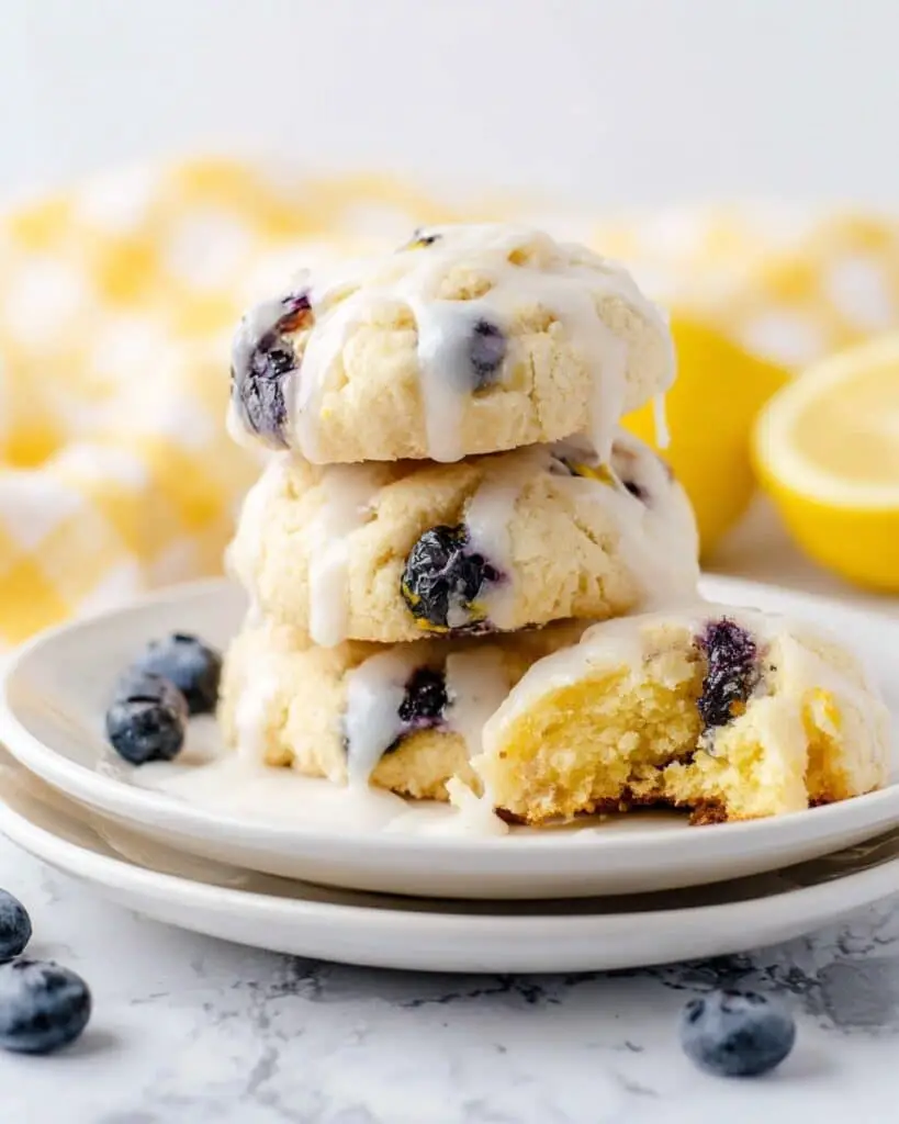Soft Lemon Blueberry Cake Cookies Recipe