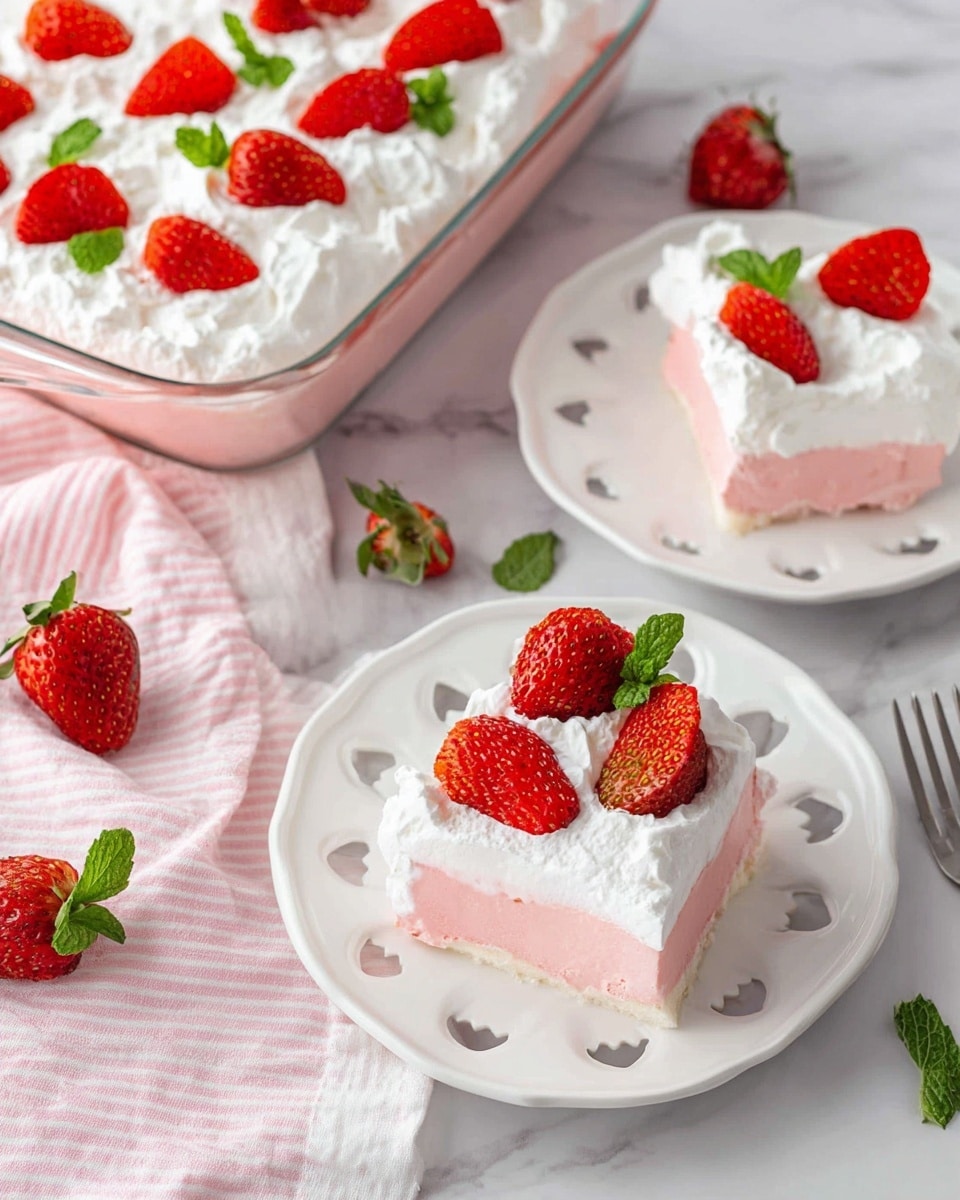 Creamy No-Bake Strawberry Angel Food Cake Recipe