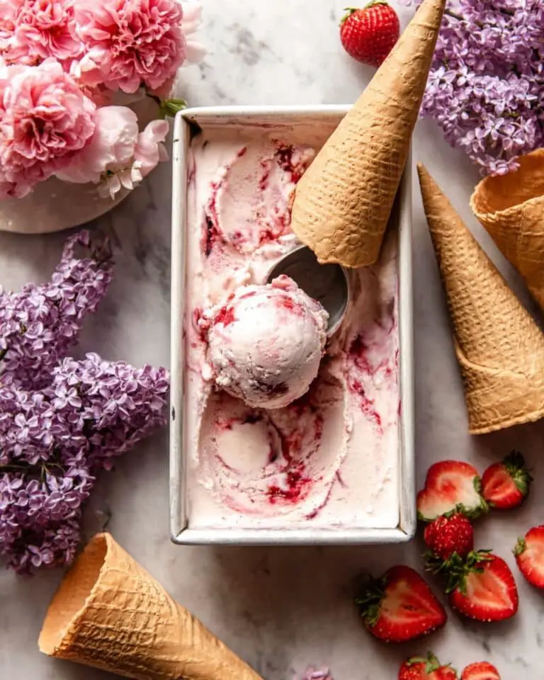 No Churn Strawberry Jam Ice Cream Recipe