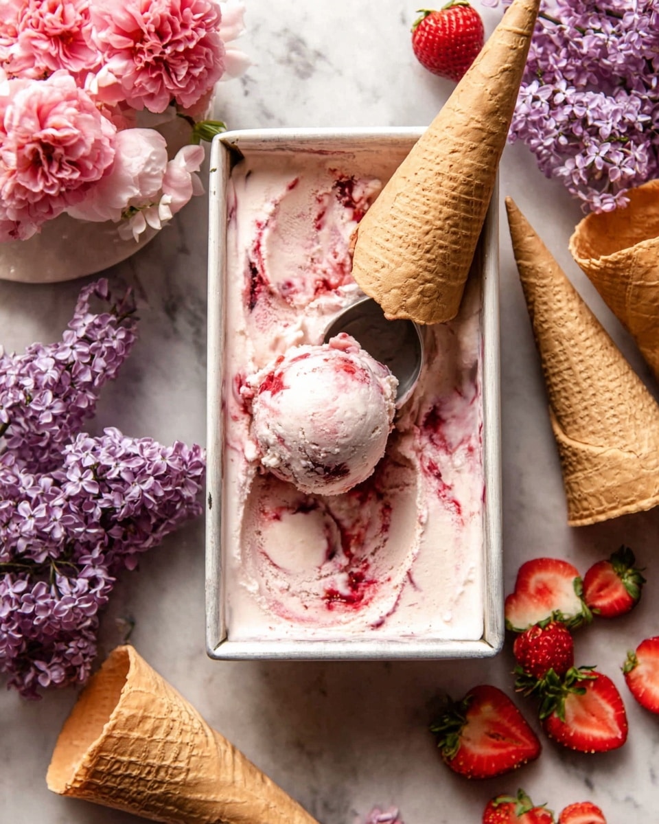 No Churn Strawberry Jam Ice Cream Recipe