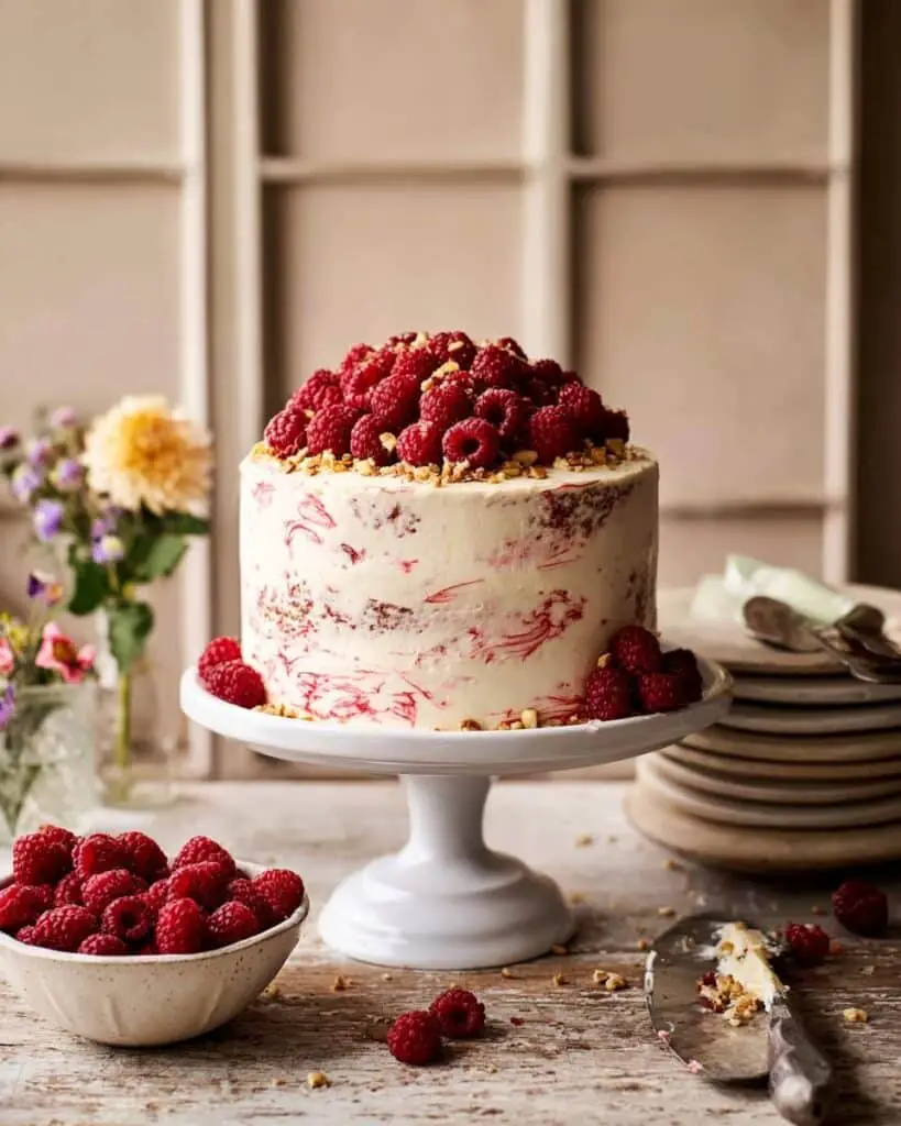 Coconut Carrot Cake with Jammy Swirled Buttercream Recipe