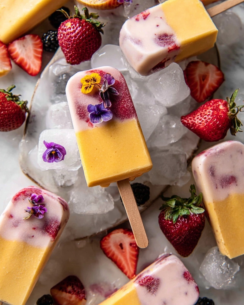 Creamy Strawberry Mango Popsicles Recipe