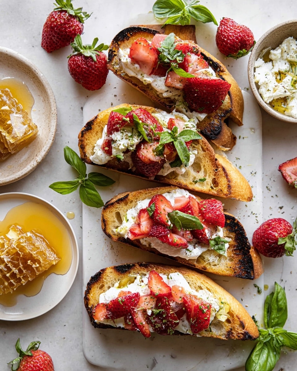 Marinated Goat Cheese and Strawberry Crostini Recipe
