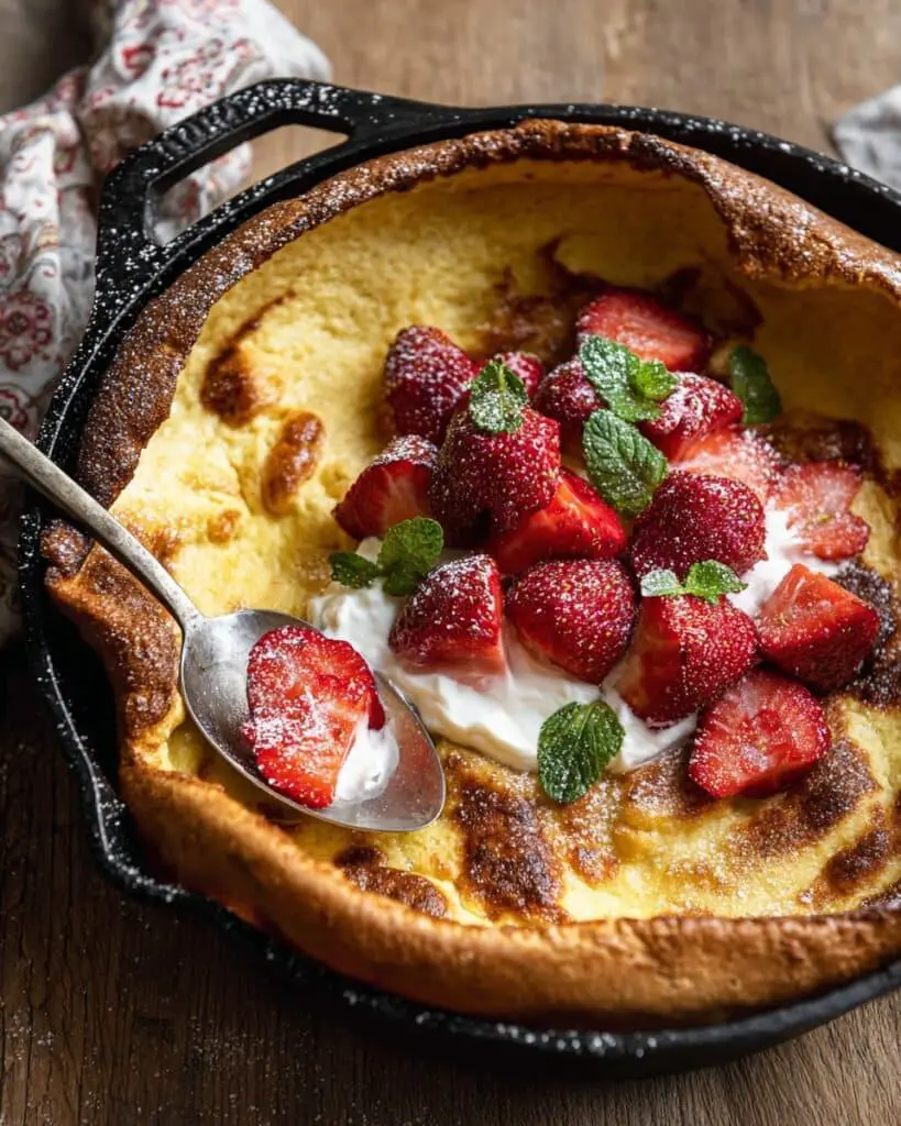 Lemon Strawberry Dutch Baby with Ricotta Cream Recipe